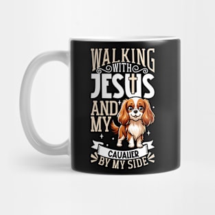 Jesus and dog - Cavalier King Charles Spaniel Mug